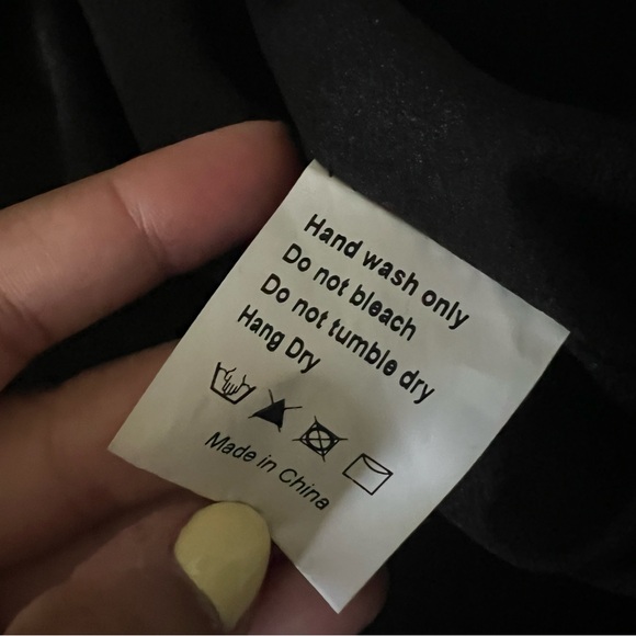 BYRD Modest Black & Ombre Embroidered White Pearl Chiffon Midi Knee-Length Dress - Picture 15 of 16